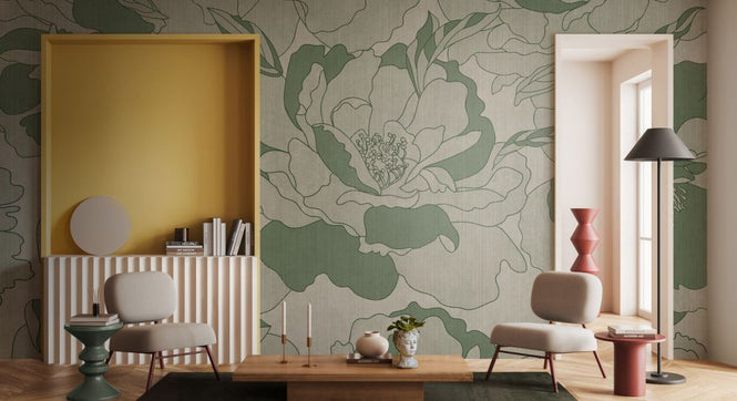 PHOTOWALL / Peonies Garden - Green (e84972)