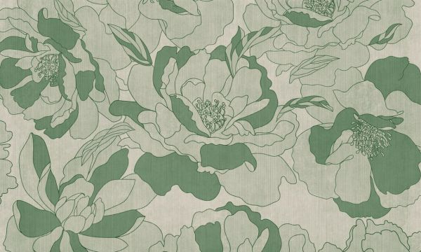 PHOTOWALL / Peonies Garden - Green (e84972)