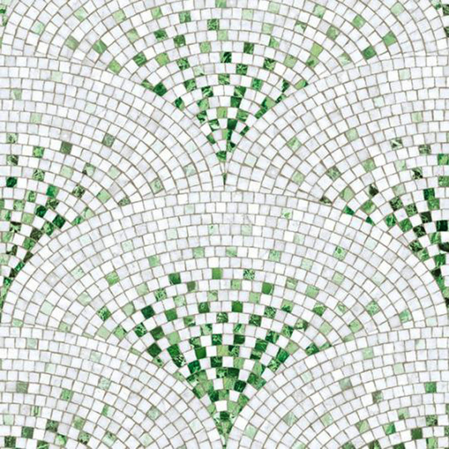 KOZIEL / Papier peint mosaique Art Deco vert 8888-88P