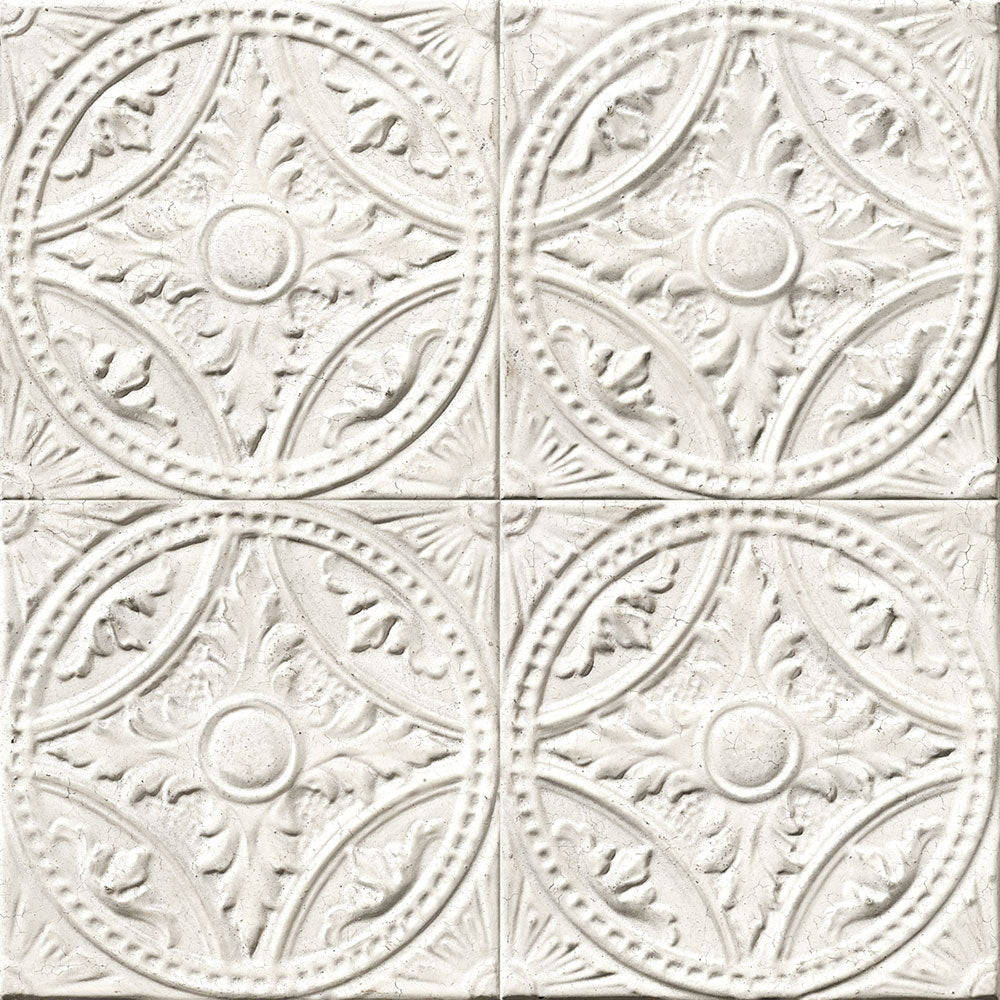 刻印ありポルトガルヴィンテージタイル 19-20世紀 日本製フレーム付 KOZIEL / PLAQUES VICTORIENNES MEDAILLONS BLANCS (ティン