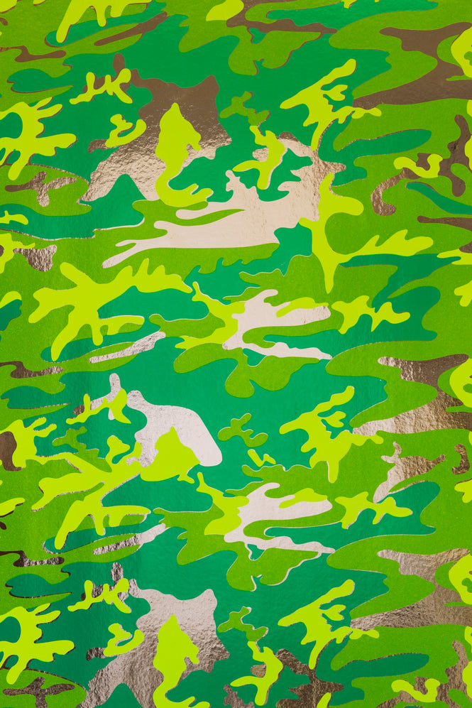 Andy Warhol / CAMOUFLAGE / Mossy Field on Chrome Mylar (single roll)