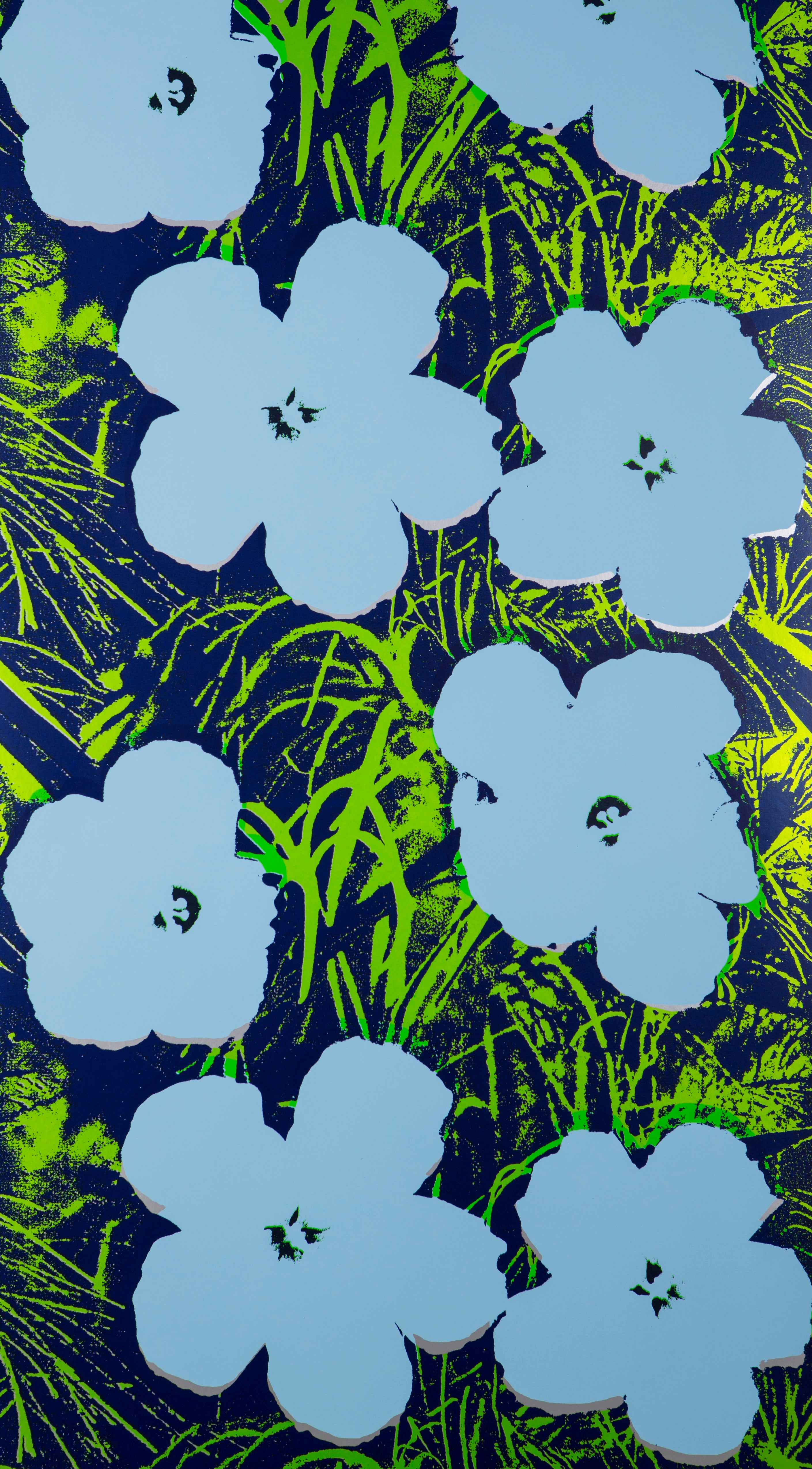Andy Warhol / FLOWERS / Carolina on Silver Mylar (single