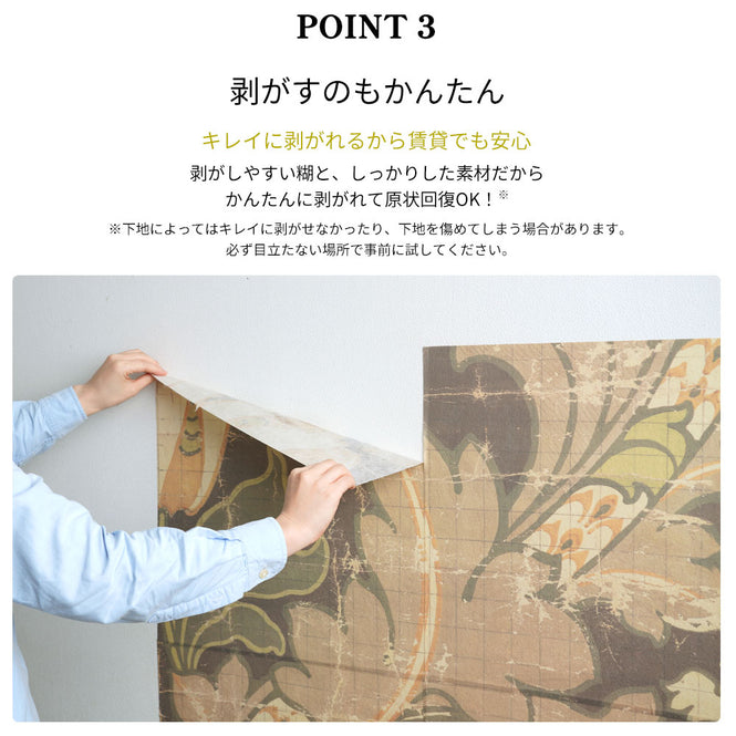 はがせる 壁紙 【Hattan Pattern】NLXL Paon Vert Dset HRMRV-03D(6枚セット)