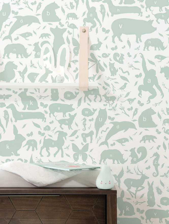 KEK Amsterdam / KIDS / WALLPAPER ABC ANIMALS GREEN WP-044