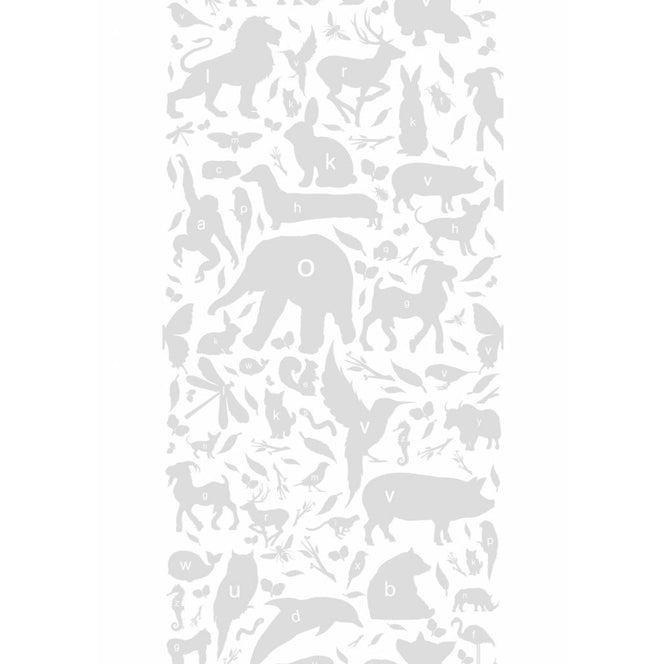 KEK Amsterdam / KIDS / WALLPAPER ABC ANIMALS LIGHT GREY WP-045