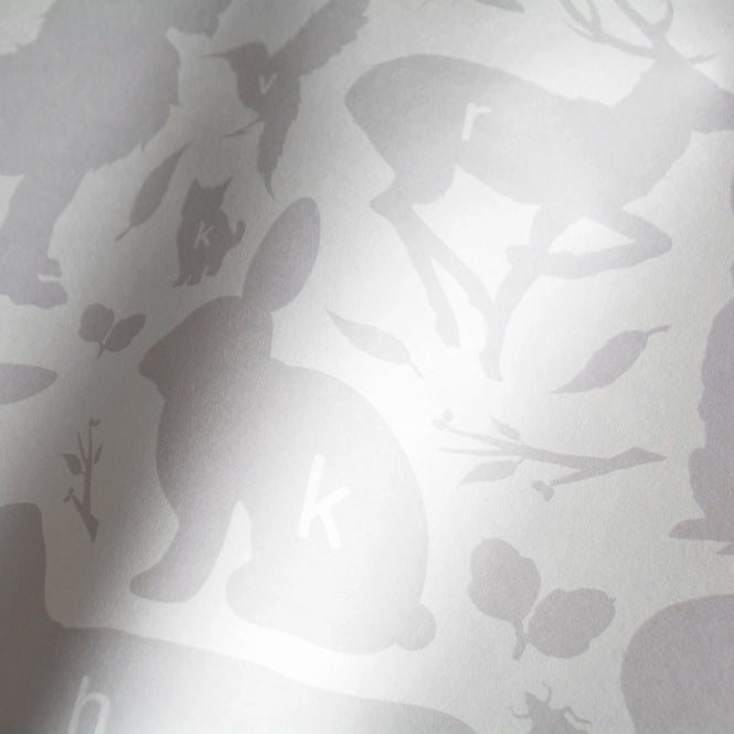 KEK Amsterdam / KIDS / WALLPAPER ABC ANIMALS LIGHT GREY WP-045