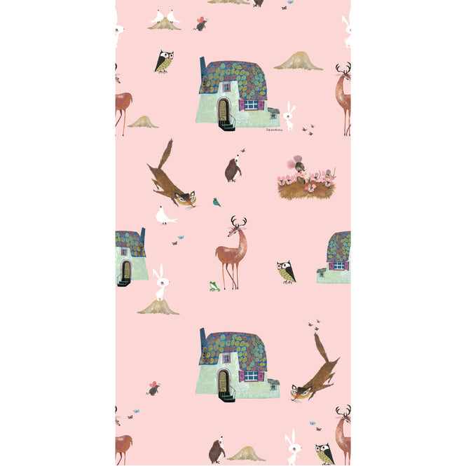 KEK Amsterdam / FIEP WESTENDORP / WALLPAPER FOREST ANIMALS PINK WP-100