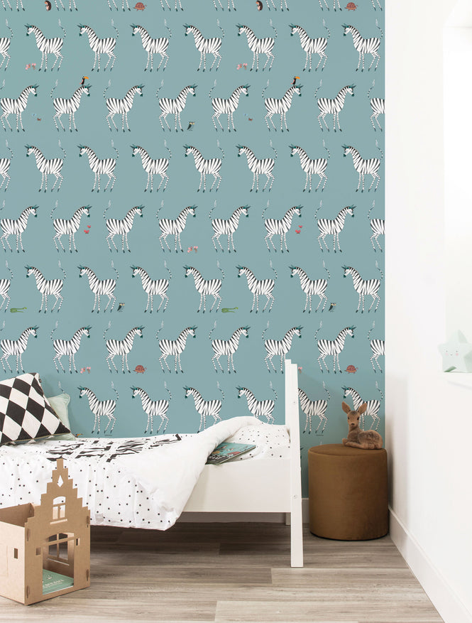 KEK Amsterdam / FIEP WESTENDORP / WALLPAPER ZEBRA PETROL WP-127