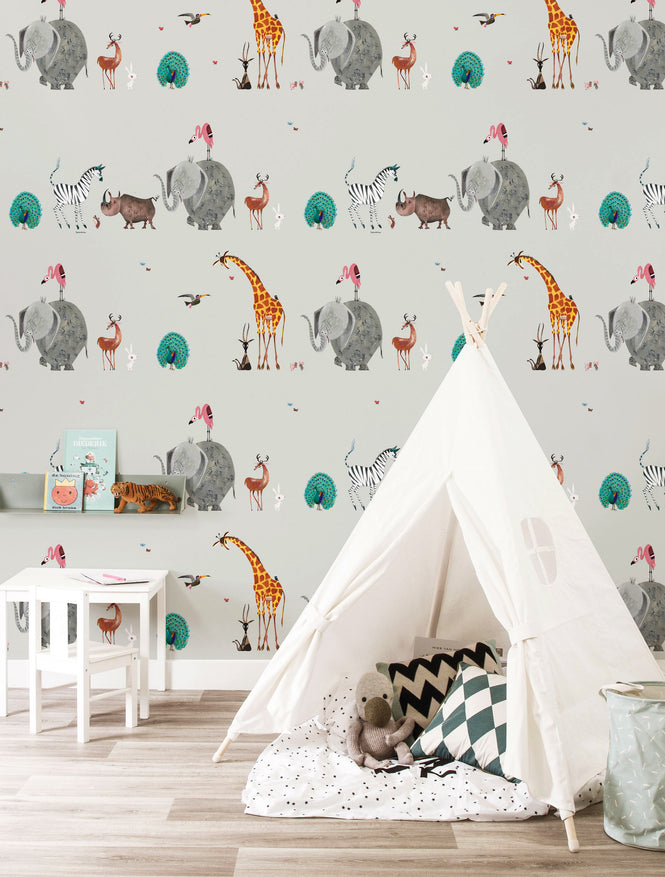 KEK Amsterdam / FIEP WESTENDORP / WALLPAPER ANIMAL MIX GREY WP-133