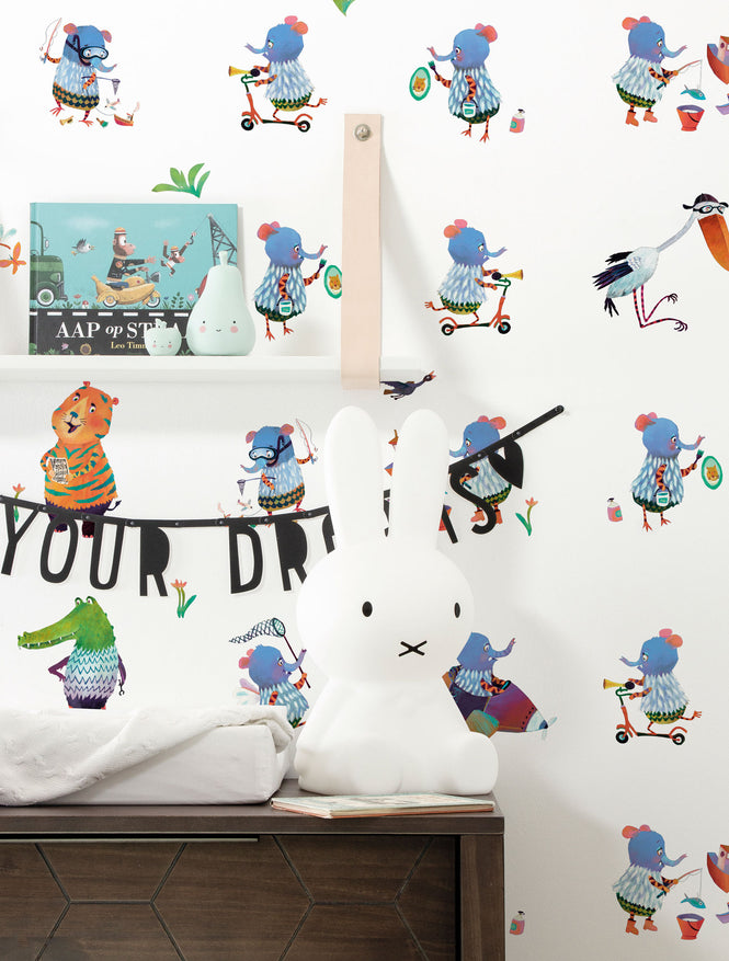 KEK Amsterdam / KIDS / WALLPAPER BLUE ELEPHANTS WP-419