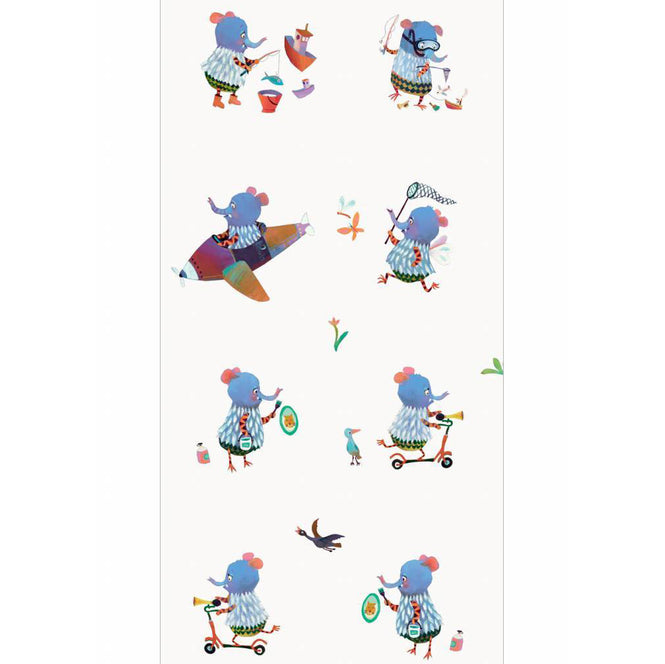KEK Amsterdam / KIDS / WALLPAPER BLUE ELEPHANTS WP-419