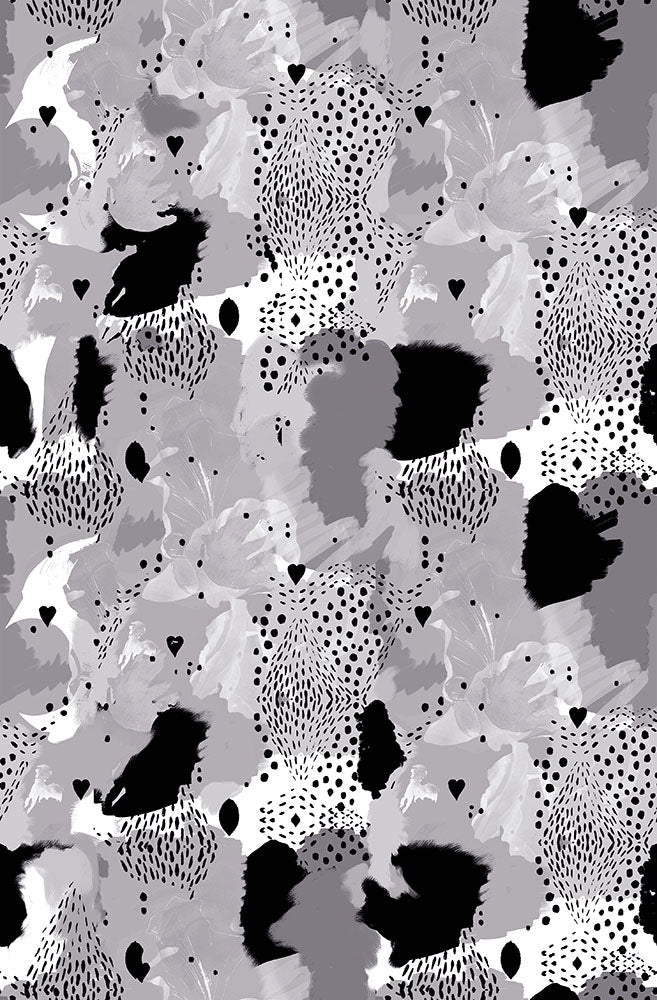 17 Patterns / Love Leopard Grey A01-LL-04W