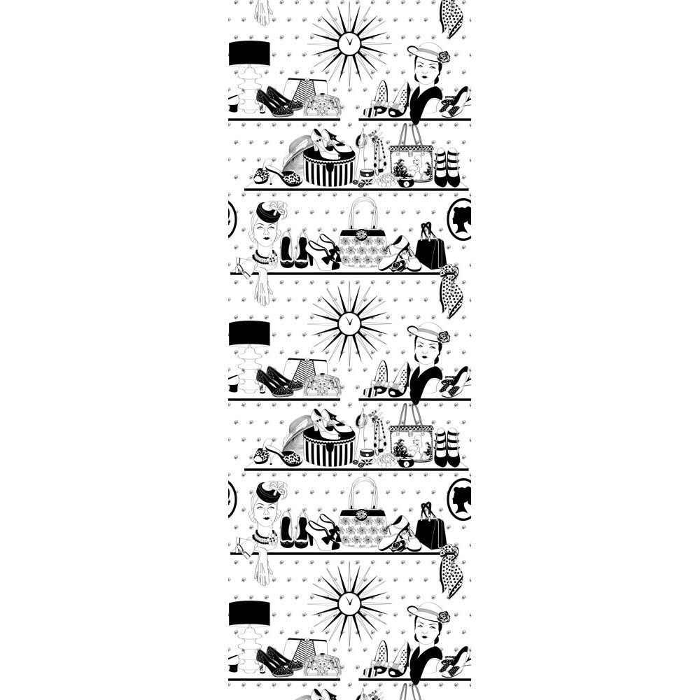 Dupenny Accessories Wallpaper B&W | 輸入壁紙専門店 WALPA