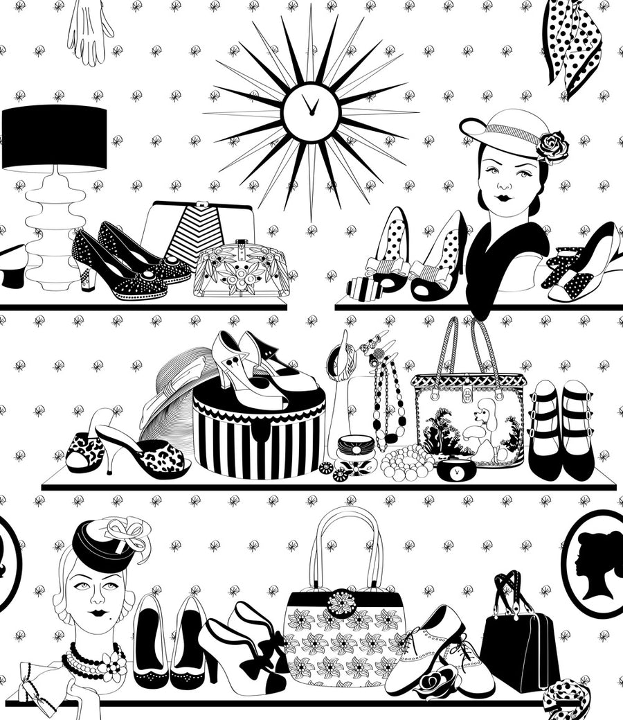 Dupenny Accessories Wallpaper B&W