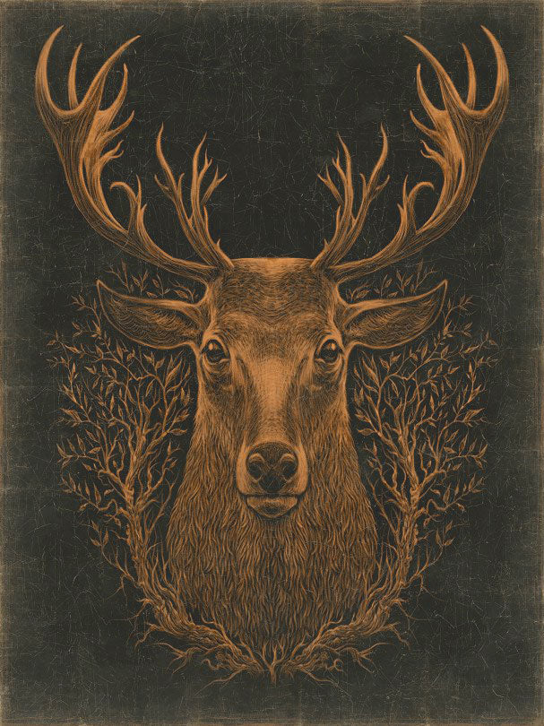 【WALL ART】 ALFONZ / TROPHEE CERF ALF00177DC (90x120cm)