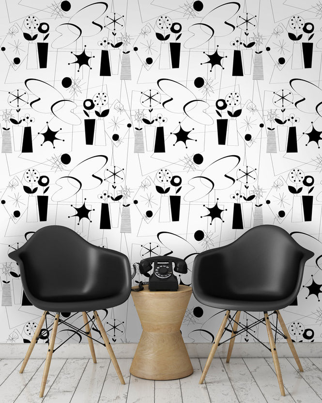 Dupenny Atomic Wallpaper B&W