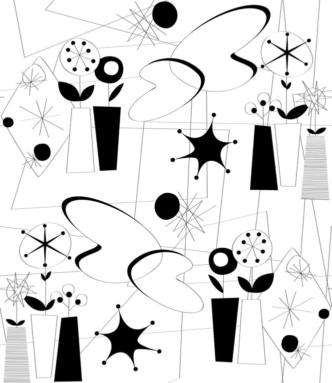 Dupenny Atomic Wallpaper B&W