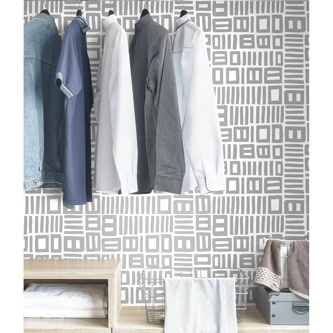 【限定数】はがせる シール 壁紙 NU WALLPAPER / Grey Traverse / BPS4057