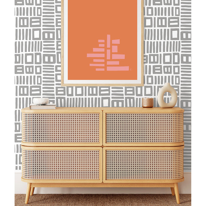 【限定数】はがせる シール 壁紙 NU WALLPAPER / Grey Traverse / BPS4057