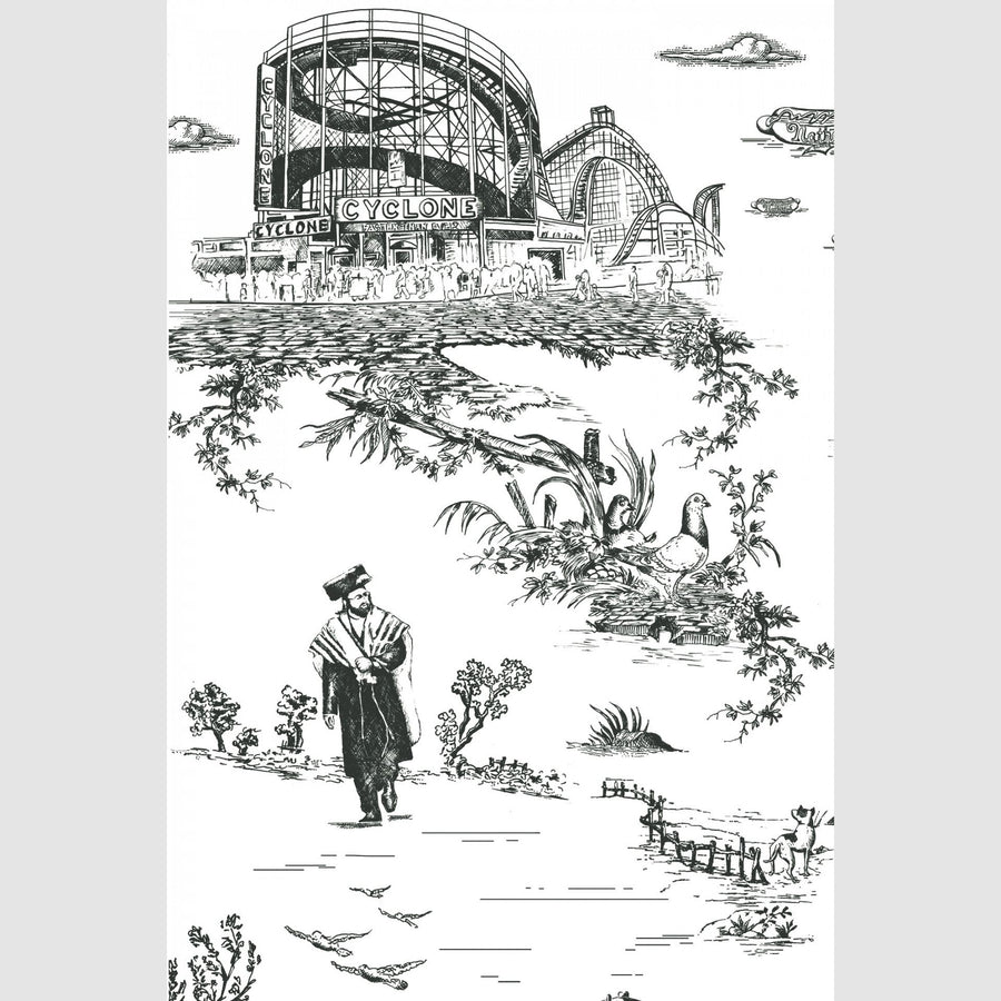 Flavor Paper / BROOKLYN TOILE / Black & White on Pre-Pasted Paper (triple roll)