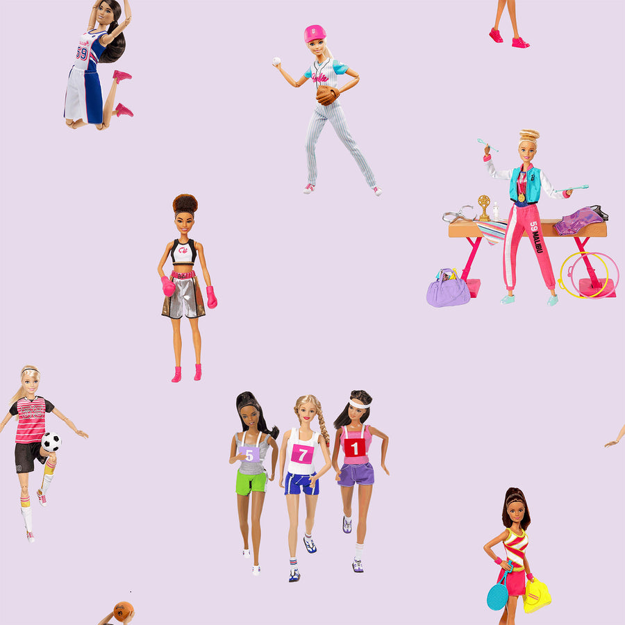 はがせる シール壁紙 wallshoppe / Barbie x wallshoppe / Barbie The Athlete Lavender