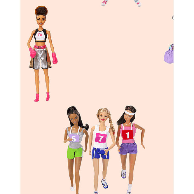 はがせる シール壁紙 wallshoppe / Barbie x wallshoppe / Barbie The Athlete Peach