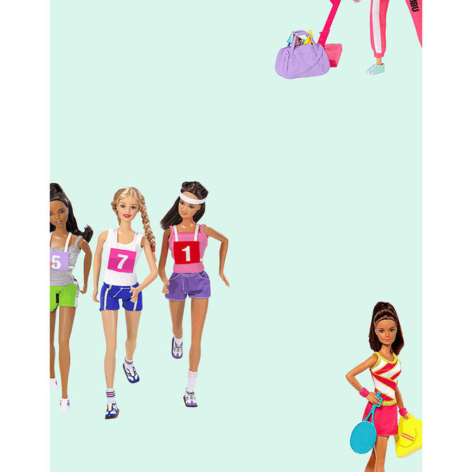 はがせる シール壁紙 wallshoppe / Barbie x wallshoppe / Barbie The Athlete Robins Egg