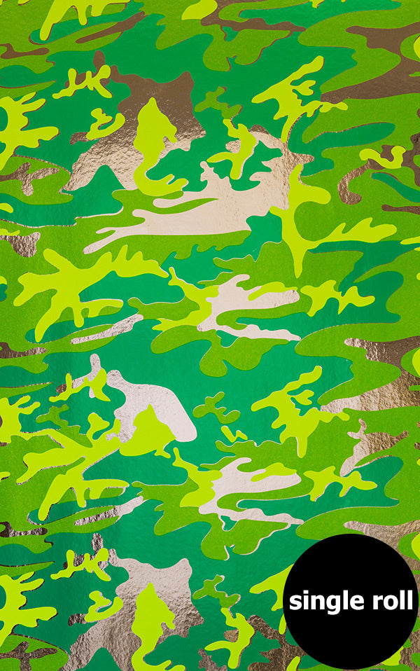Andy Warhol / CAMOUFLAGE / Mossy Field on Chrome Mylar (single roll)
