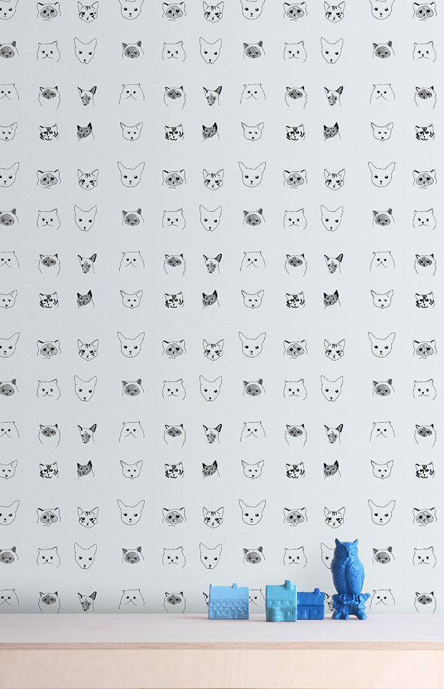 Baines&Fricker / CATS WALLPAPER Blue