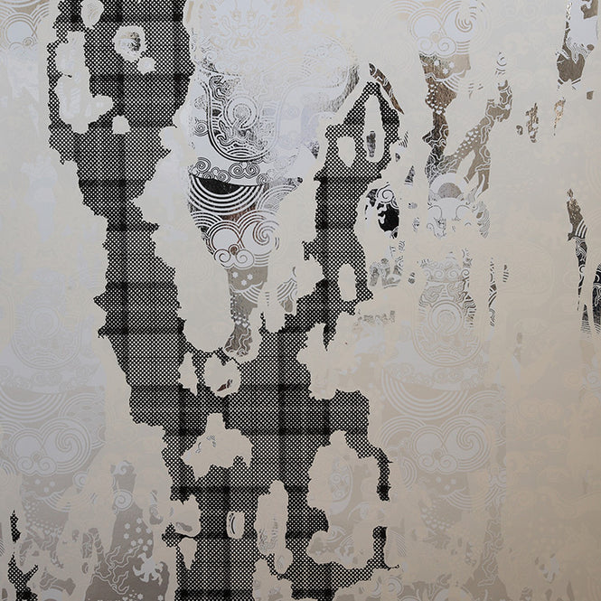 Flavor Paper CELESTIAL DRAGON / Torn Plaid Marshmallow On Chrome Mylar