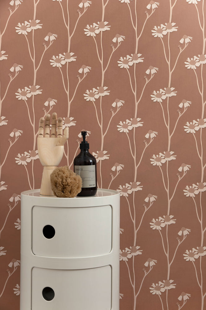 studio ditte / Chamomile wallpaper / brown【2パネル1セット】