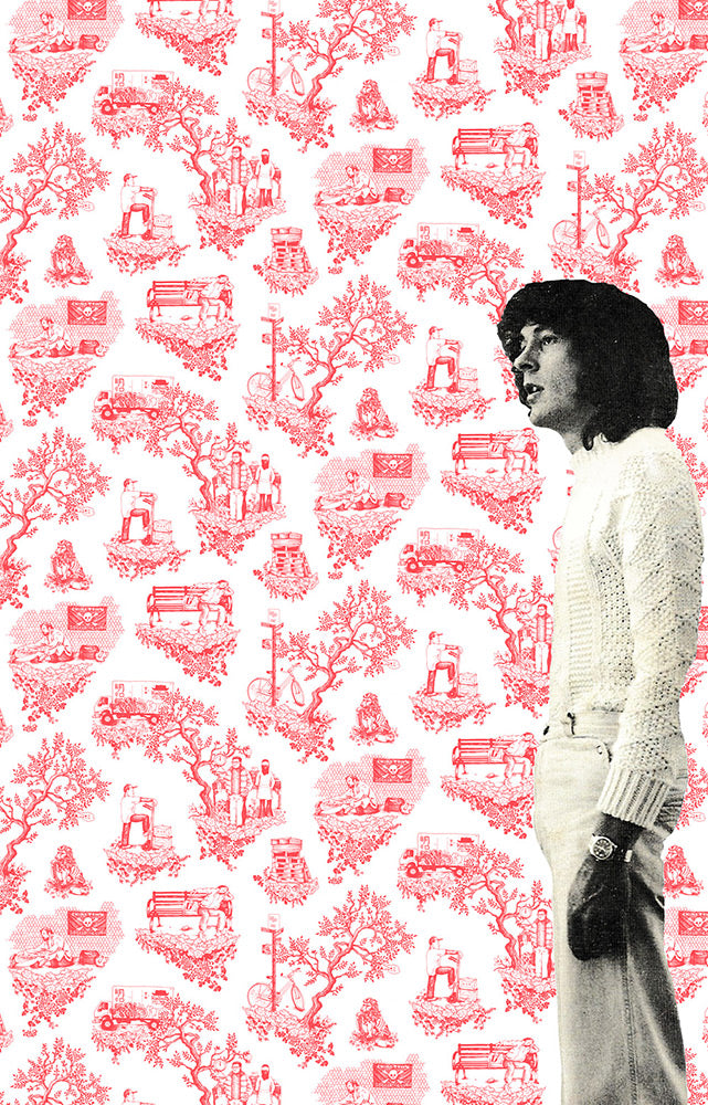 Flavor Paper CHINATOWN TOILE / Soft Red On Ivory Clay Coated paper