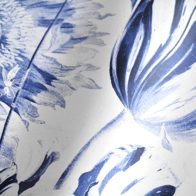 KEK Amsterdam / FLORA & FAUNA / WALLPAPER CIRCLES ROYAL BLUE FLOWERS CK-002