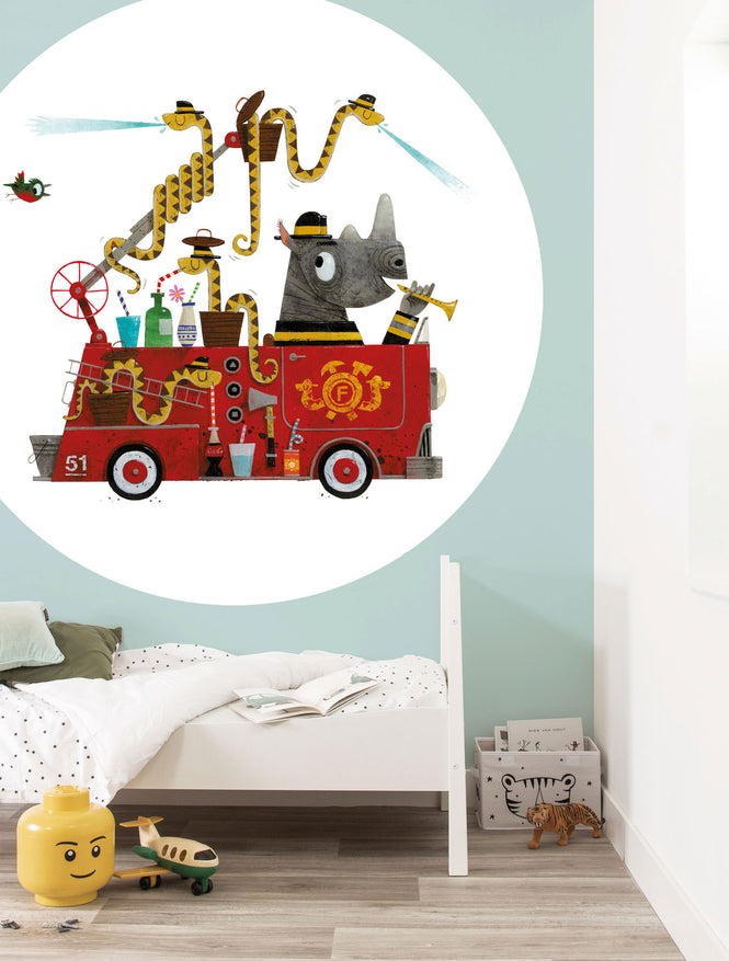 KEK Amsterdam / KIDS / WALLPAPER CIRCLES FIRETRUCK CK-018