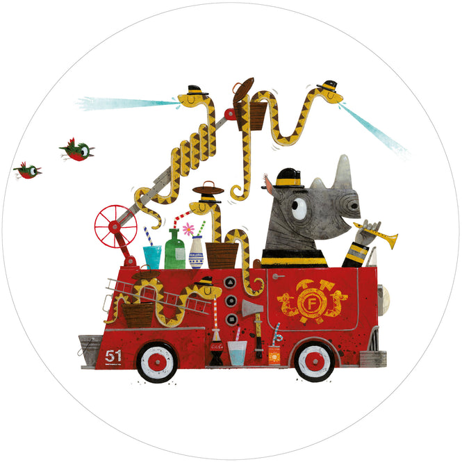 KEK Amsterdam / KIDS / WALLPAPER CIRCLES FIRETRUCK CK-018