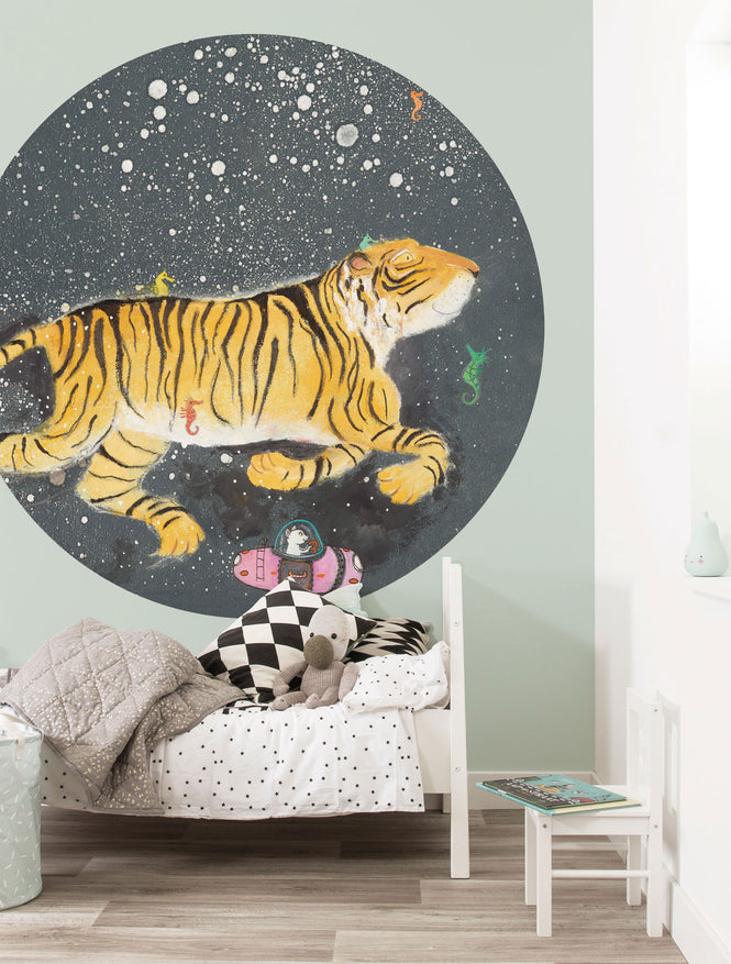 KEK Amsterdam / KIDS / WALLPAPER CIRCLES SMILING TIGER CK-025