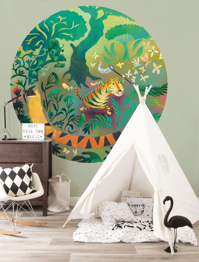 KEK Amsterdam / KIDS / WALLPAPER CIRCLES HUNTING TIGER CK-040