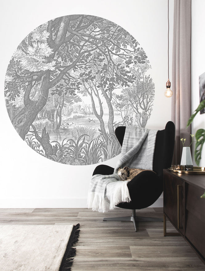 KEK Amsterdam / LANDSCAPES & MARBLE / WALLPAPER CIRCLES ENGRAVED LANDSCAPES CK-044