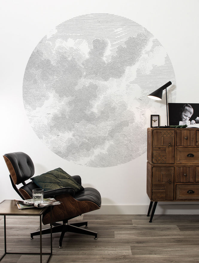 KEK Amsterdam / LANDSCAPES & MARBLE / WALLPAPER CIRCLES ENGRAVED CLOUDS CK-058