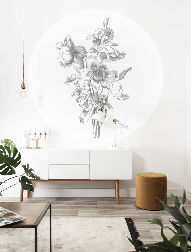 KEK Amsterdam / LANDSCAPES & MARBLE / WALLPAPER CIRCLES ENGRAVED FLOWERS CK-063