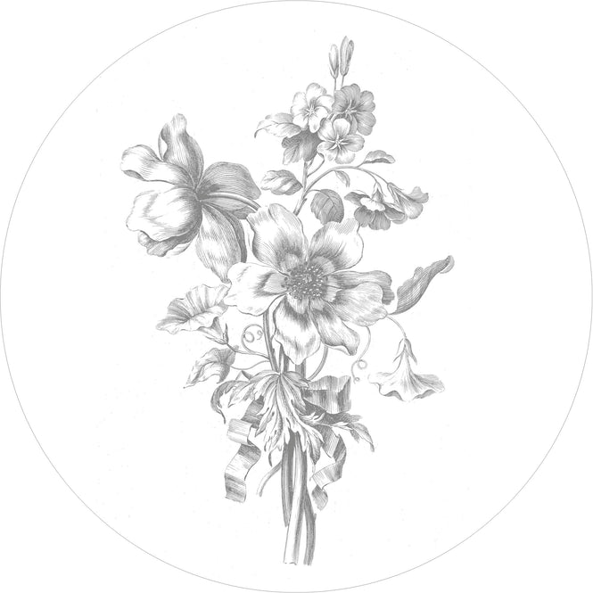 KEK Amsterdam / LANDSCAPES & MARBLE / WALLPAPER CIRCLES ENGRAVED FLOWERS CK-063