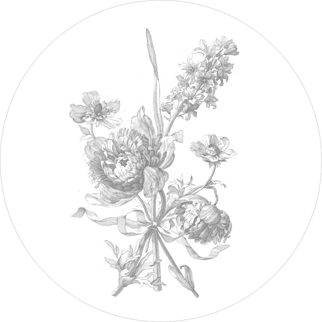 KEK Amsterdam / LANDSCAPES & MARBLE / WALLPAPER CIRCLES ENGRAVED FLOWERS CK-064