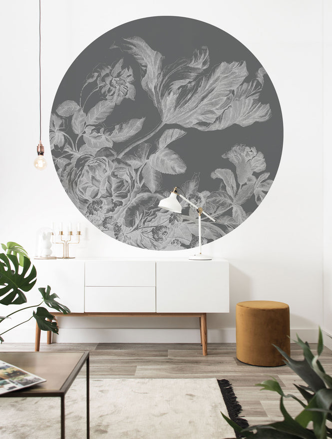KEK Amsterdam / LANDSCAPES & MARBLE / WALLPAPER CIRCLES ENGRAVED FLOWERS CK-066