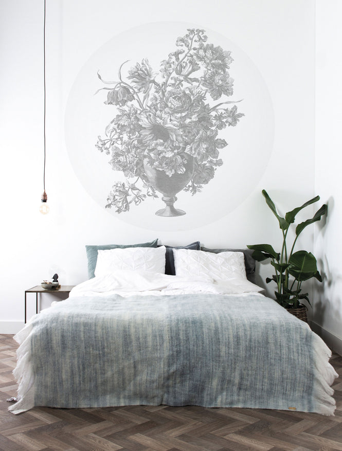 KEK Amsterdam / LANDSCAPES & MARBLE / WALLPAPER CIRCLES ENGRAVED FLOWERS CK-067