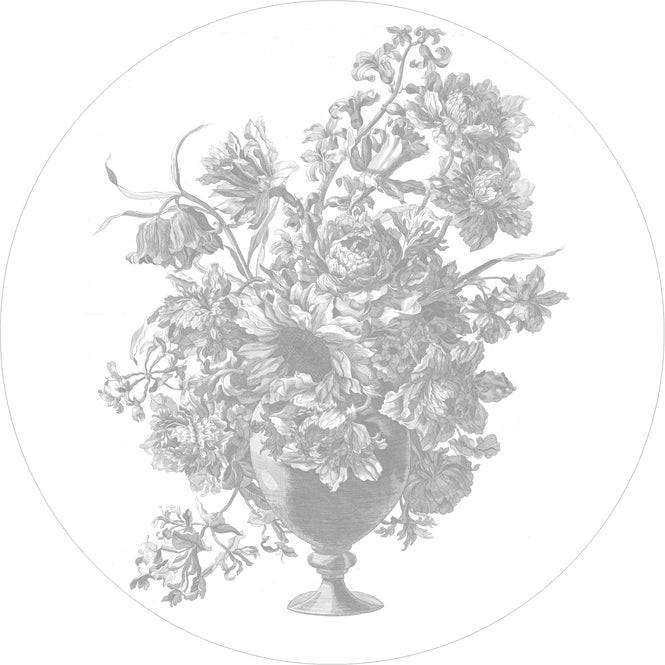 KEK Amsterdam / LANDSCAPES & MARBLE / WALLPAPER CIRCLES ENGRAVED FLOWERS CK-067