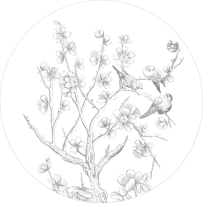 KEK Amsterdam / LANDSCAPES & MARBLE / WALLPAPER CIRCLES ENGRAVED FLOWERS CK-069