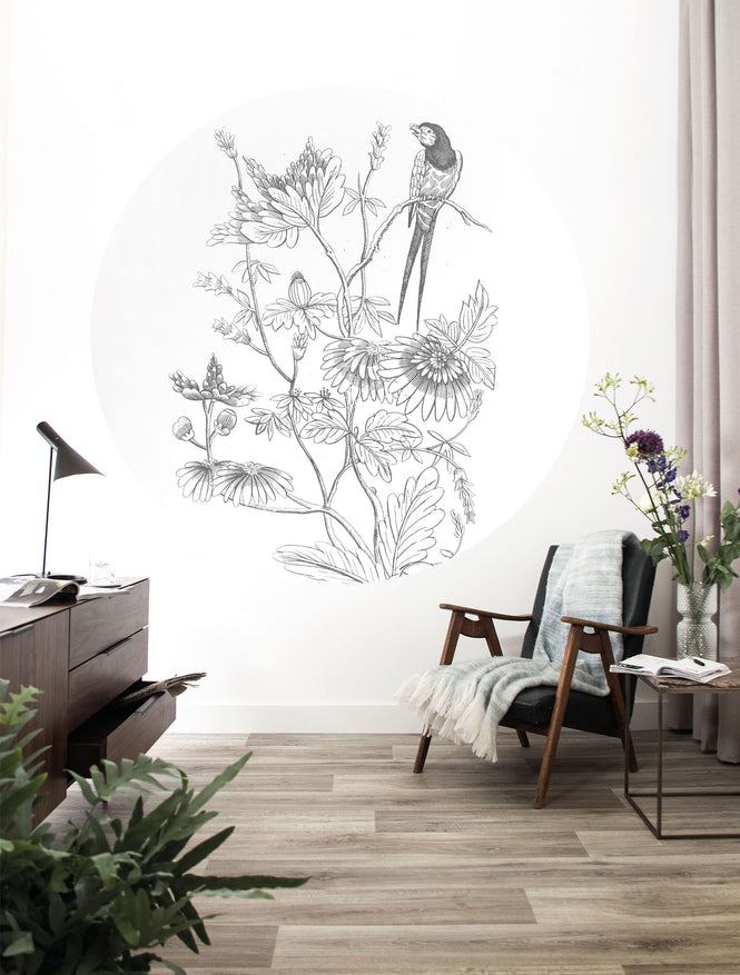 KEK Amsterdam / LANDSCAPES & MARBLE / WALLPAPER CIRCLES ENGRAVED FLOWERS CK-070