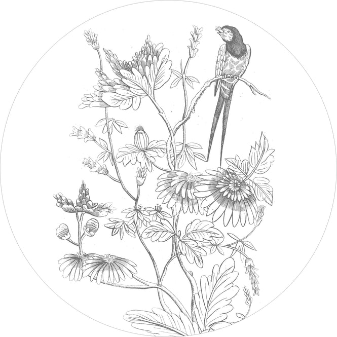 KEK Amsterdam / LANDSCAPES & MARBLE / WALLPAPER CIRCLES ENGRAVED FLOWERS CK-070