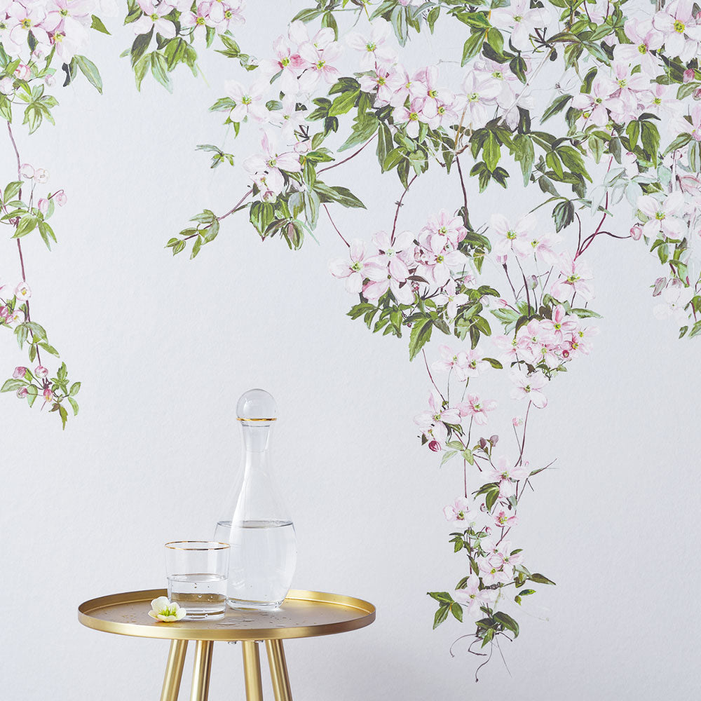 Sian Zeng / Clematis Mural Wallpaper / Dusty Blue ClemB 【3パネル1