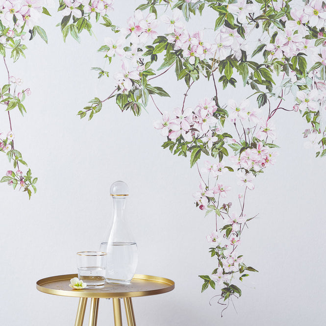 Sian Zeng / Clematis Mural Wallpaper / Dusty Blue ClemB 【3パネル1セット】
